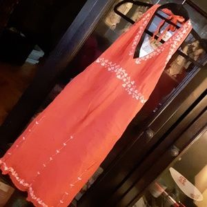 Sexy cotton v-neck/halter dress